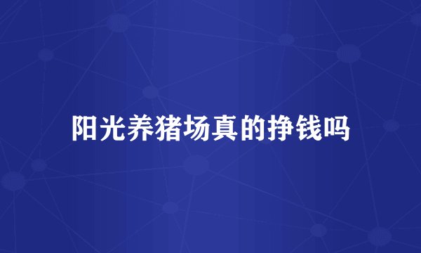 阳光养猪场真的挣钱吗
