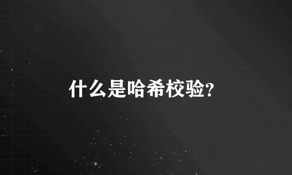 什么是哈希校验？