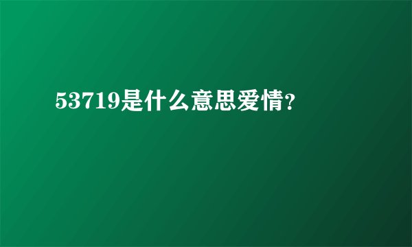 53719是什么意思爱情？