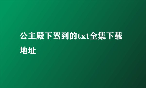 公主殿下驾到的txt全集下载地址
