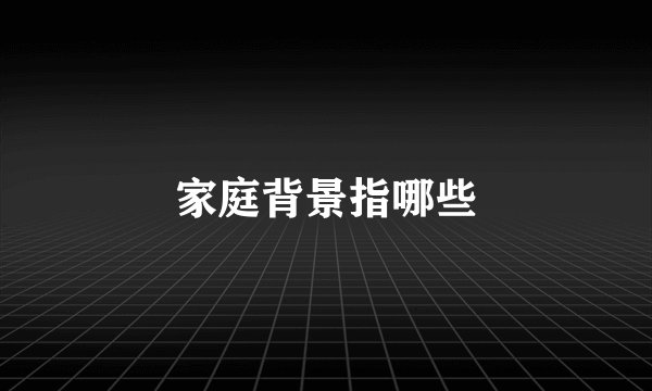 家庭背景指哪些