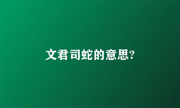 文君司蛇的意思?