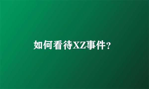如何看待XZ事件？