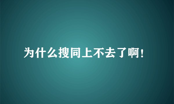 为什么搜同上不去了啊！