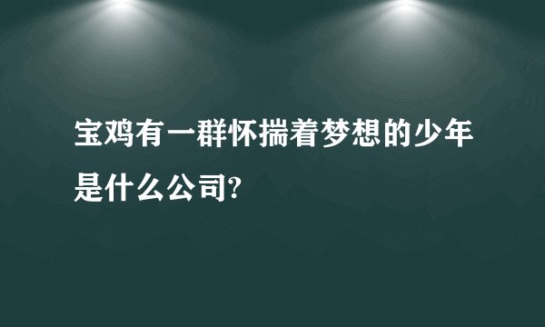 宝鸡有一群怀揣着梦想的少年是什么公司?