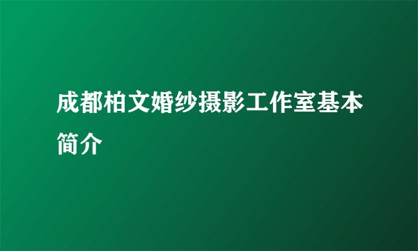成都柏文婚纱摄影工作室基本简介