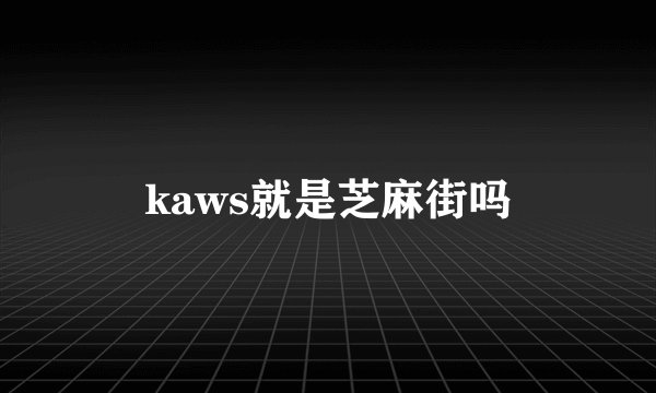 kaws就是芝麻街吗
