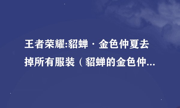 王者荣耀:貂蝉·金色仲夏去掉所有服装（貂蝉的金色仲夏夜获得了怎么更换皮肤）