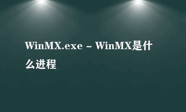 WinMX.exe - WinMX是什么进程