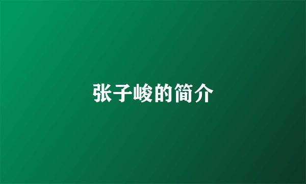 张子峻的简介