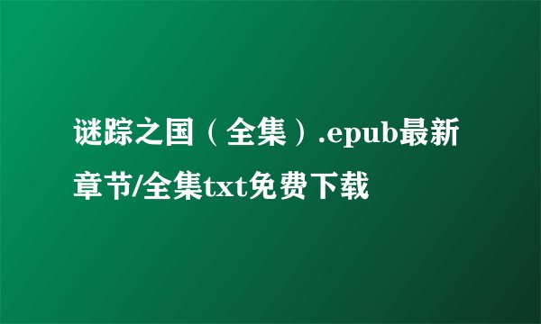 谜踪之国（全集）.epub最新章节/全集txt免费下载