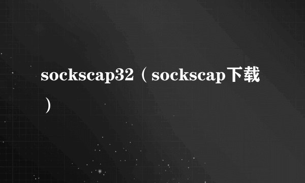 sockscap32（sockscap下载）