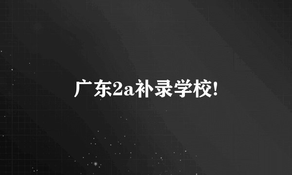 广东2a补录学校!