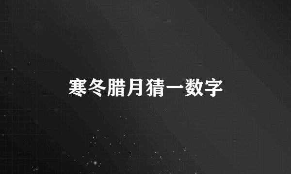 寒冬腊月猜一数字