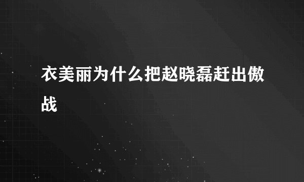 衣美丽为什么把赵晓磊赶出傲战