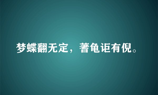 梦蝶翻无定，蓍龟讵有倪。