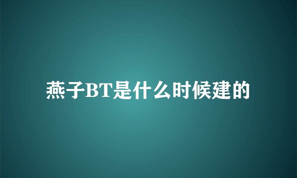 燕子BT是什么时候建的