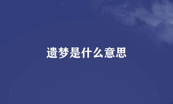 遗梦是什么意思