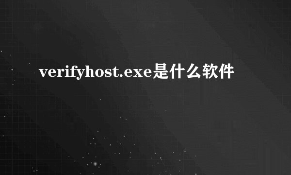 verifyhost.exe是什么软件