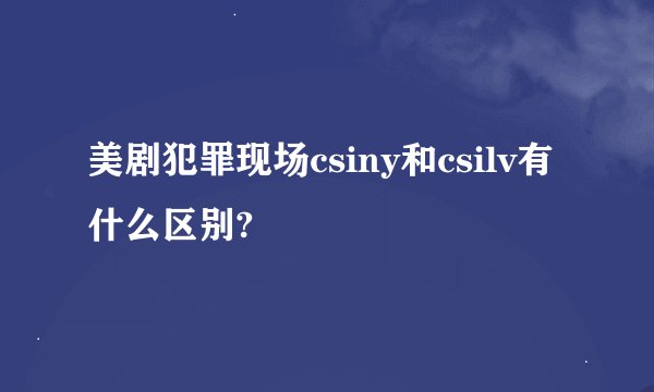 美剧犯罪现场csiny和csilv有什么区别?