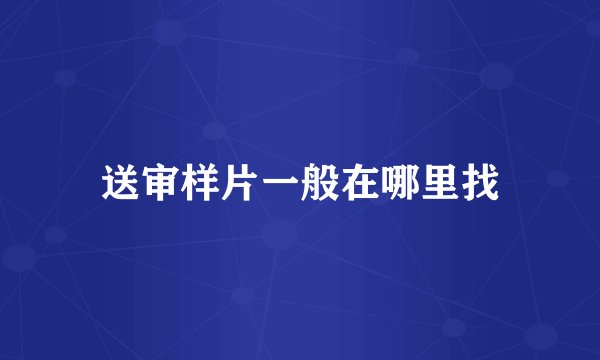 送审样片一般在哪里找