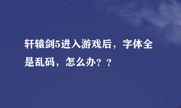 轩辕剑5进入游戏后，字体全是乱码，怎么办？？