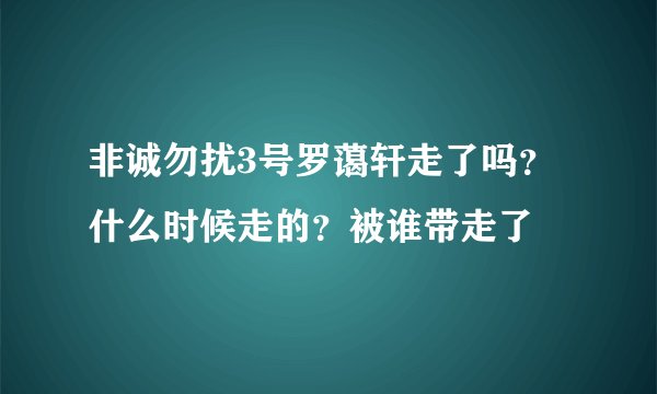 非诚勿扰3号罗蔼轩走了吗？什么时候走的？被谁带走了