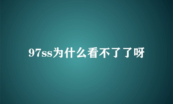 97ss为什么看不了了呀