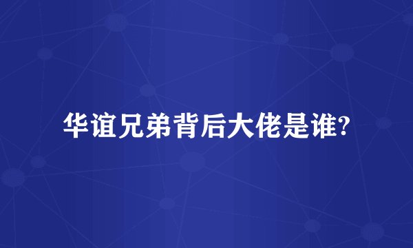 华谊兄弟背后大佬是谁?