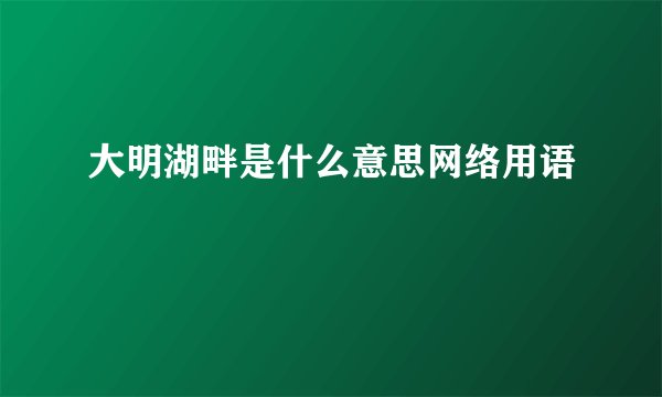 大明湖畔是什么意思网络用语