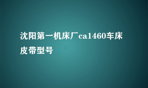 沈阳第一机床厂ca1460车床皮带型号