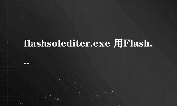 flashsolediter.exe 用Flash图形化数据一