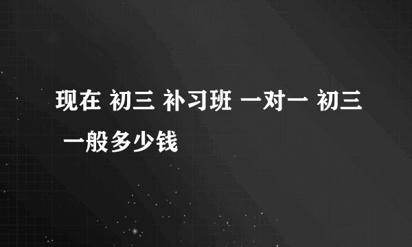 现在 初三 补习班 一对一 初三 一般多少钱