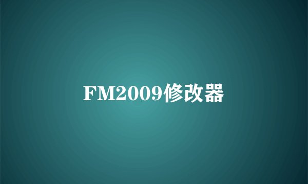 FM2009修改器