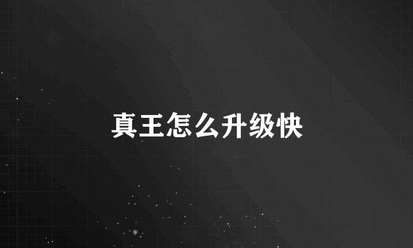 真王怎么升级快