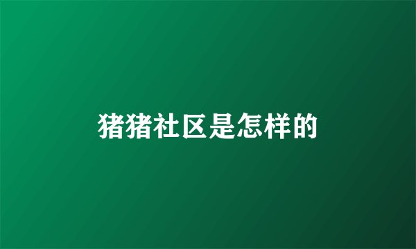 猪猪社区是怎样的