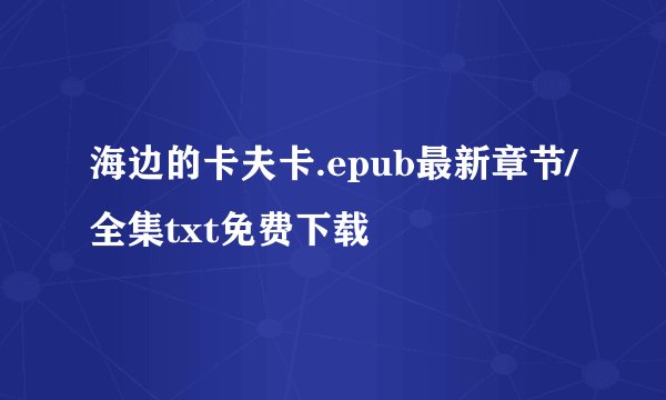 海边的卡夫卡.epub最新章节/全集txt免费下载