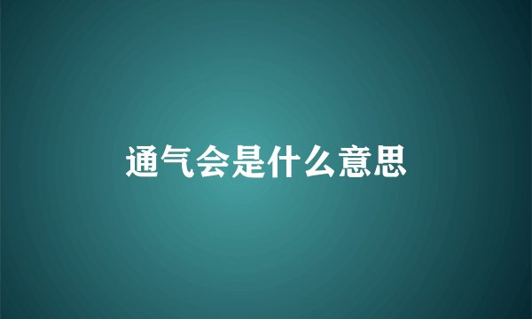 通气会是什么意思