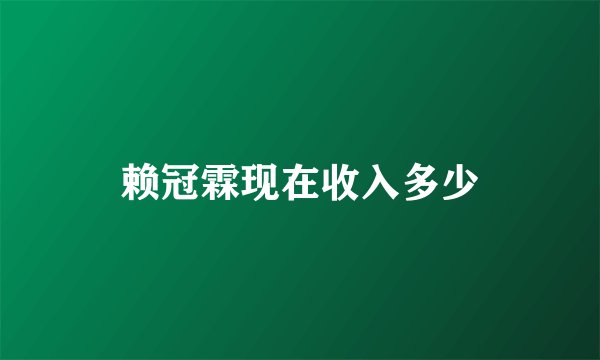 赖冠霖现在收入多少