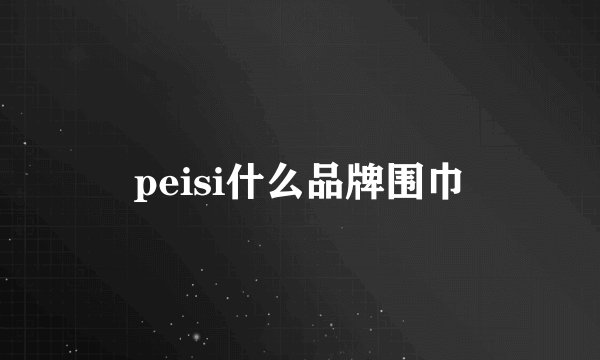 peisi什么品牌围巾