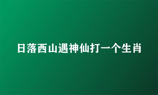 日落西山遇神仙打一个生肖