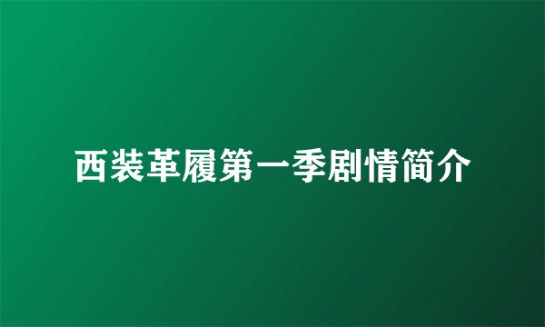 西装革履第一季剧情简介