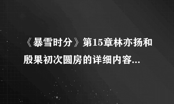 《暴雪时分》第15章林亦扬和殷果初次圆房的详细内容是什么?