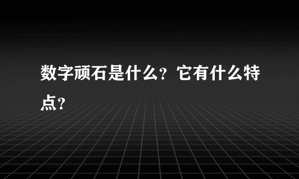 数字顽石是什么？它有什么特点？