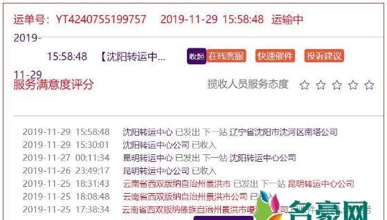 yt开头的快递单号怎么查不到
