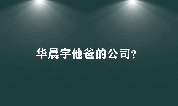 华晨宇他爸的公司？