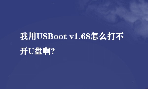 我用USBoot v1.68怎么打不开U盘啊?