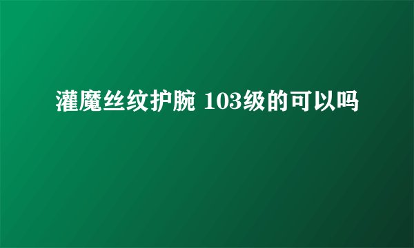 灌魔丝纹护腕 103级的可以吗