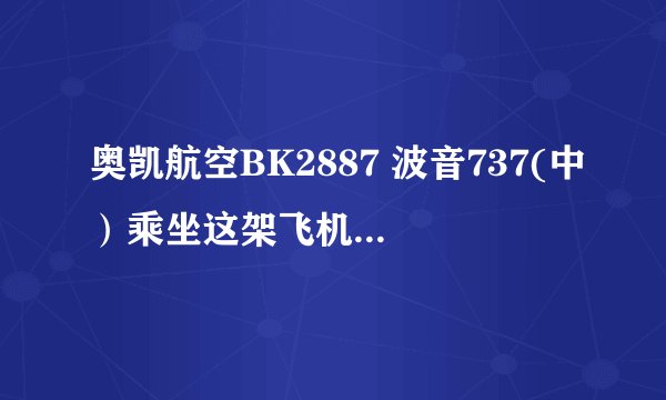 奥凯航空BK2887 波音737(中）乘坐这架飞机怎么样啊？我说的是安全系数！