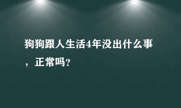 狗狗跟人生活4年没出什么事，正常吗？